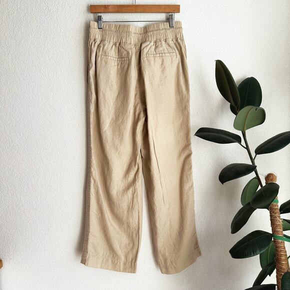 Quince Womens Wide Leg 100% Linen Pants Medium Pull-On Pockets Lagenlook Resort - Picture 4 of 5